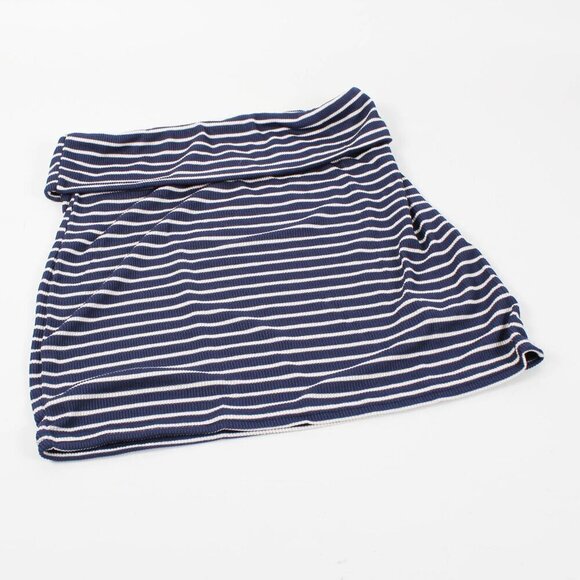Boohoo Petite Stripe Ribbed Fold Over Mini Skirt - Size 6 - NWT - Picture 2 of 8